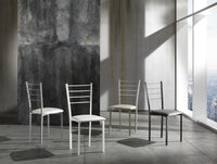 Set 4 sedie in pelle sintetica grigie cm. H.88 x L.40 x P.40