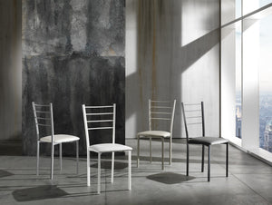 Set 4 sedie in pelle sintetica grigie cm. H.88 x L.40 x P.40