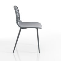 Set 4 sedie da esterno in polipropilene grigie cm. H.80 x L.46 x P.55