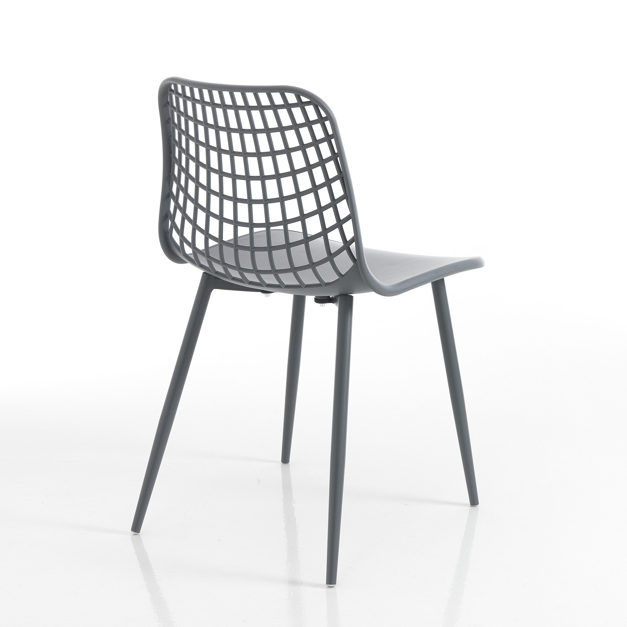 Set 4 sedie da esterno in polipropilene grigie cm. H.80 x L.46 x P.55