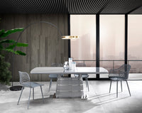 Set 4 sedie da esterno in polipropilene grigie cm. H.80 x L.46 x P.55