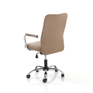 Poltrona da ufficio in pelle sintetica marrone cm H.92/102xL.56xP.66