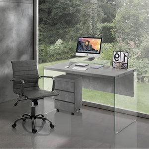 Poltrona da ufficio in pelle sintetica grigia cm H.89/97 x L.54 x P.60