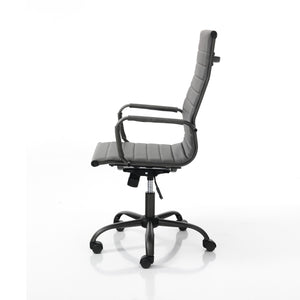 Poltrona da ufficio in pelle sintetica grigia cm H.107/115xL.54xP.63