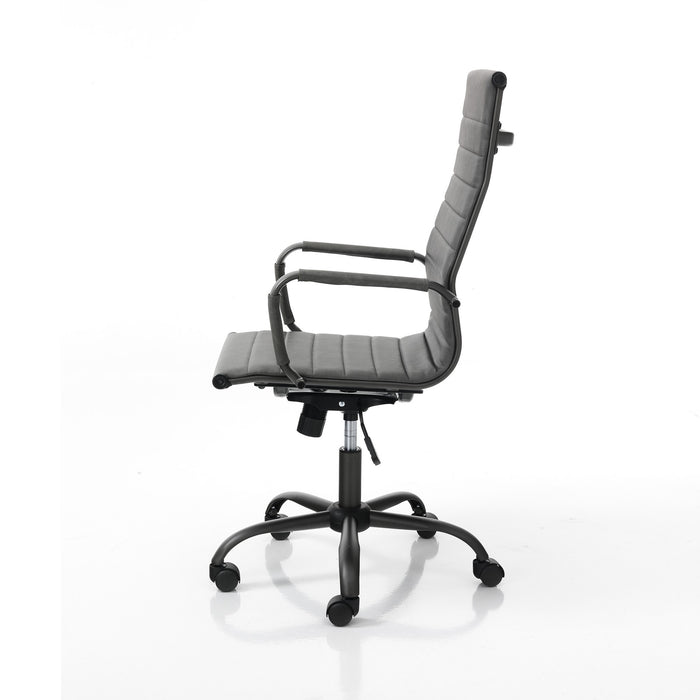 Poltrona da ufficio in pelle sintetica grigia cm H.107/115xL.54xP.63