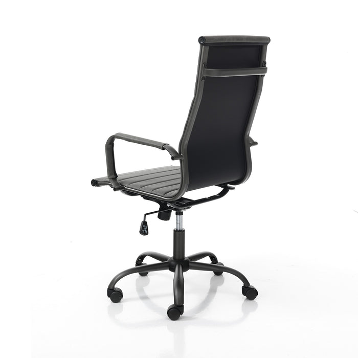Poltrona da ufficio in pelle sintetica grigia cm H.107/115xL.54xP.63