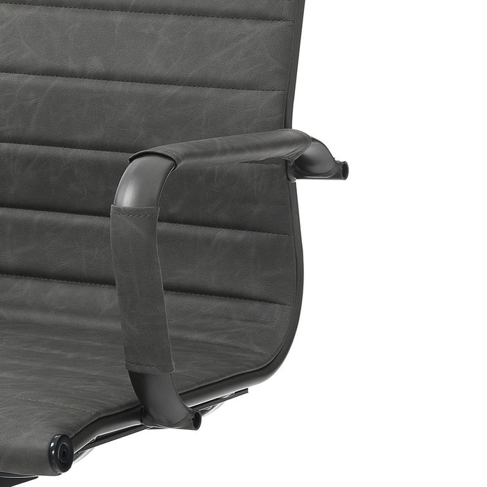 Poltrona da ufficio in pelle sintetica grigia cm H.107/115xL.54xP.63