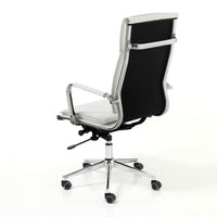 Poltrona da ufficio in pelle sintetica bianca cm H.110/120xL.57xP.66