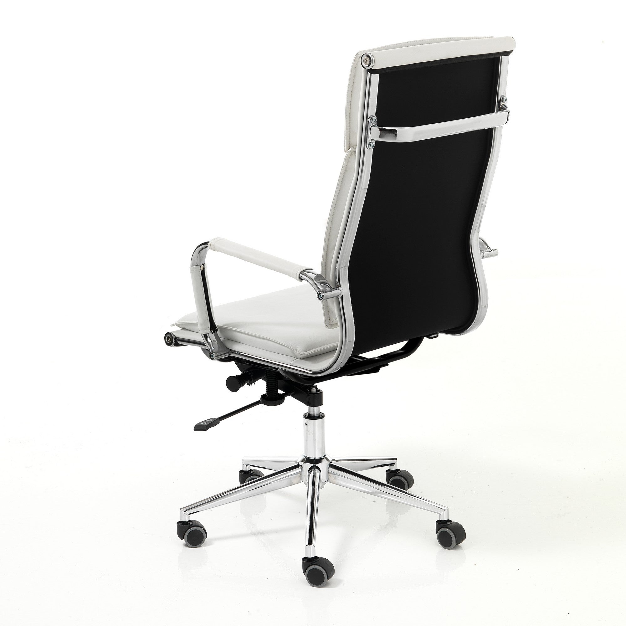 Poltrona da ufficio in pelle sintetica bianca cm H.110/120xL.57xP.66