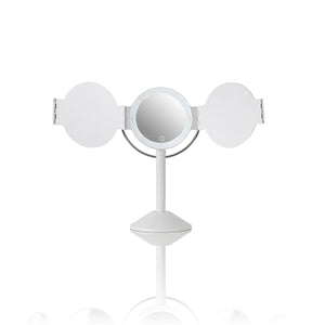 Specchio da tavolo con led in plastica bianco cm. L.25xP.20,5xH.46,5