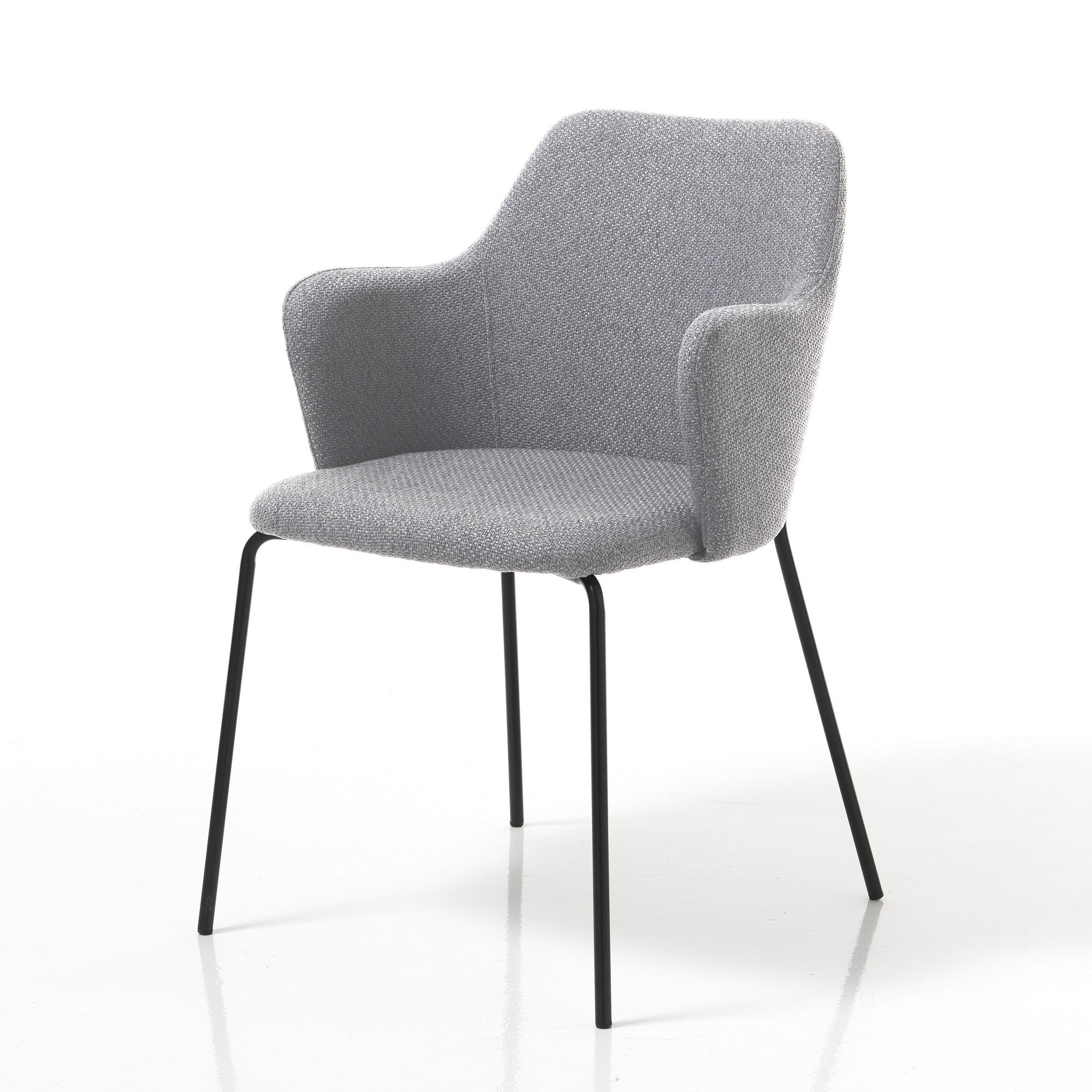 Set 2 sedie in tessuto grigie cm. H.85 L.55 P.59