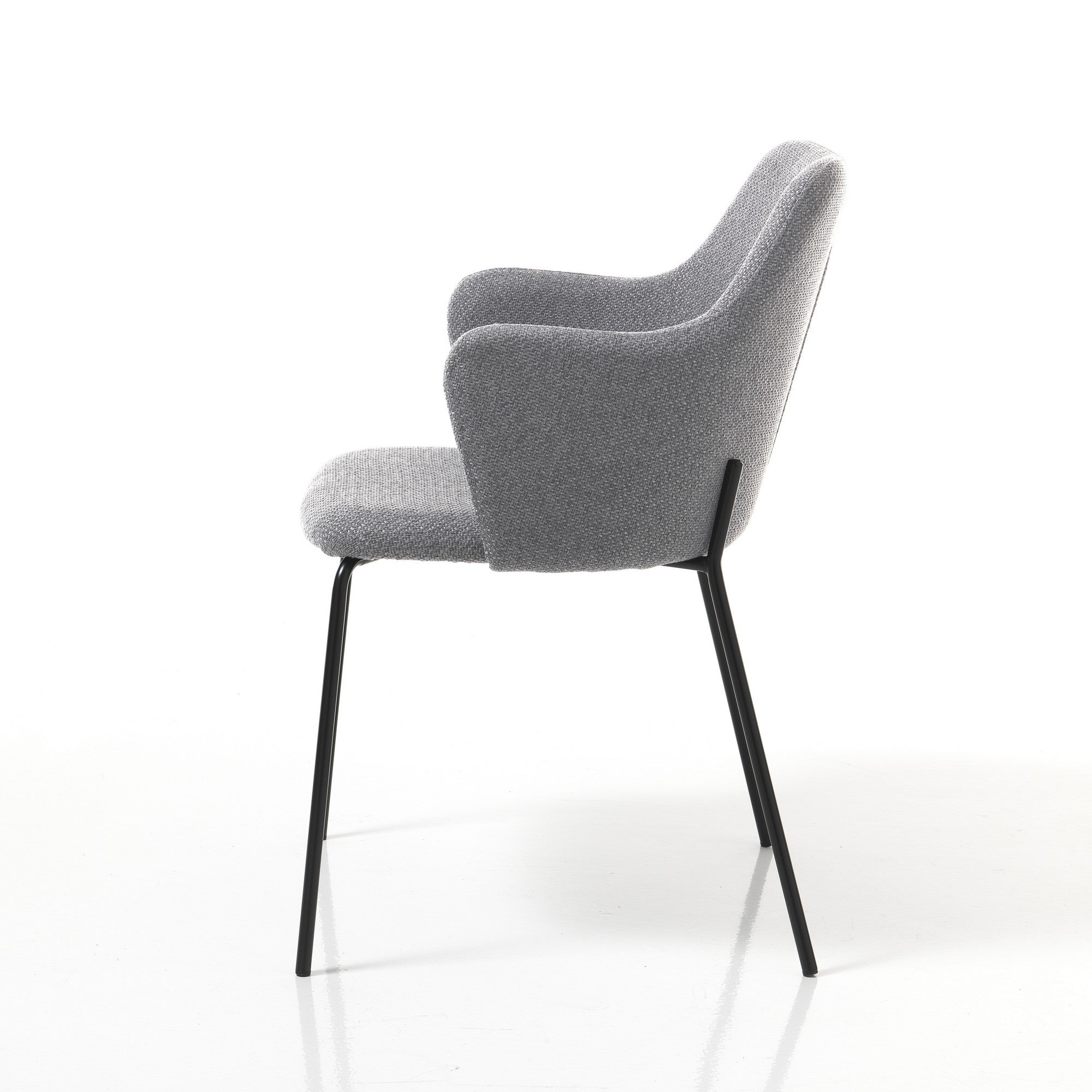 Set 2 sedie in tessuto grigie cm. H.85 L.55 P.59