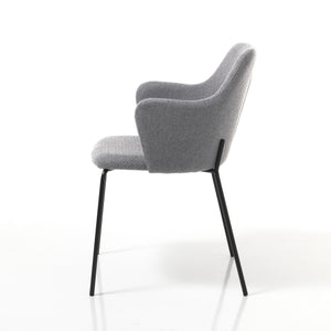 Set 2 sedie in tessuto grigie cm. H.85 L.55 P.59