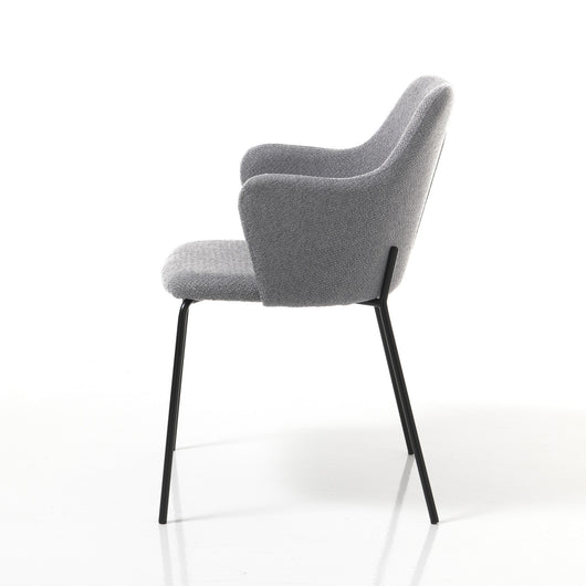 Set 2 sedie in tessuto grigie cm. H.85 L.55 P.59