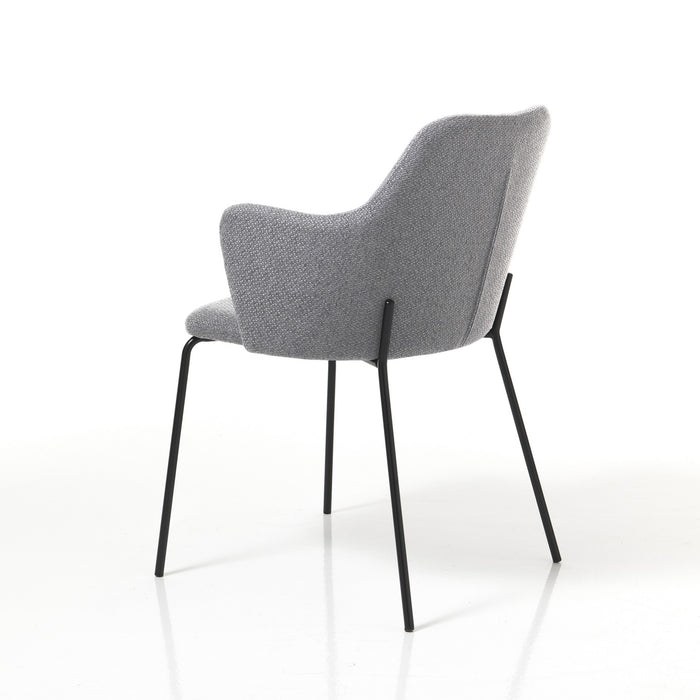 Set 2 sedie in tessuto grigie cm. H.85 L.55 P.59