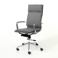 Poltrona da ufficio in pelle sintetica grigia cm H.110/120xL.57xP.66