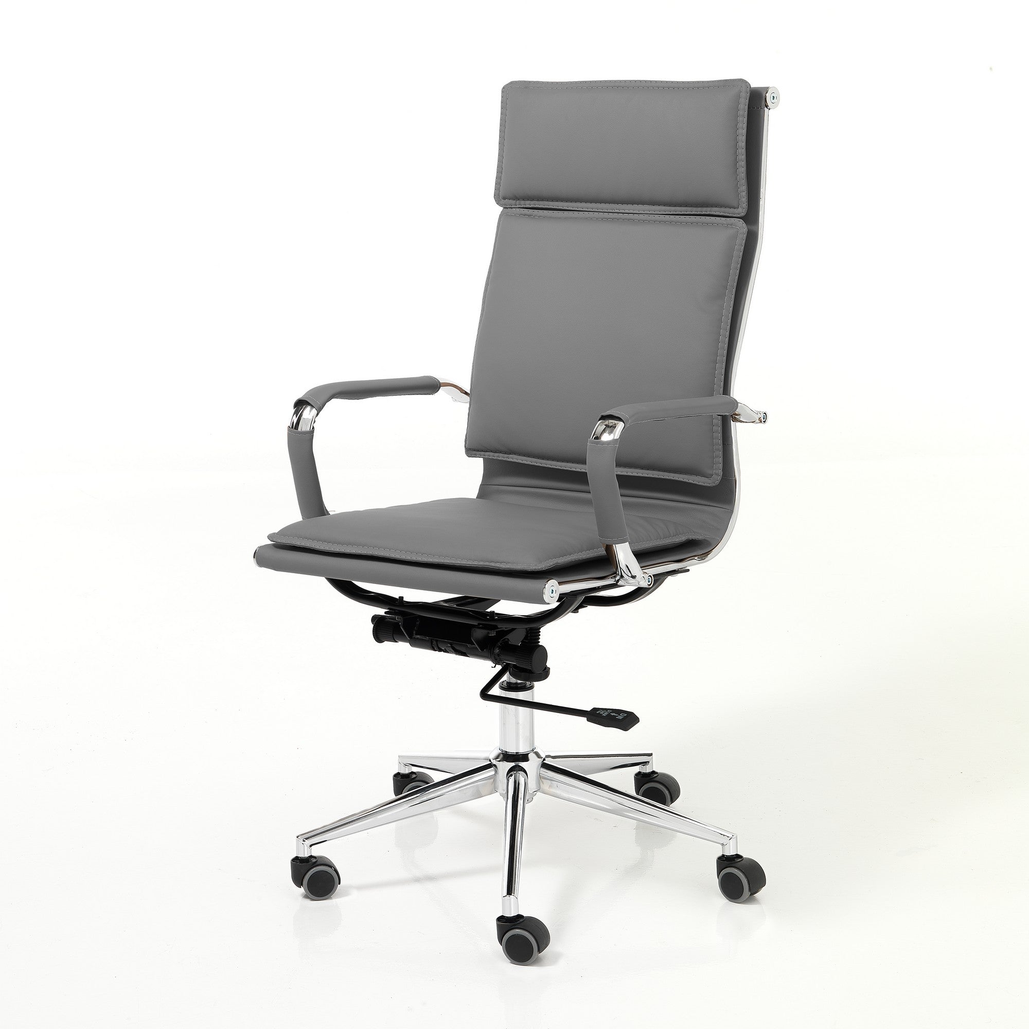 Poltrona da ufficio in pelle sintetica grigia cm H.110/120xL.57xP.66