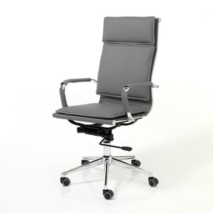 Poltrona da ufficio in pelle sintetica grigia cm H.110/120xL.57xP.66