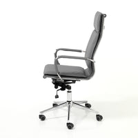 Poltrona da ufficio in pelle sintetica grigia cm H.110/120xL.57xP.66