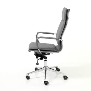 Poltrona da ufficio in pelle sintetica grigia cm H.110/120xL.57xP.66