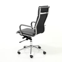 Poltrona da ufficio in pelle sintetica grigia cm H.110/120xL.57xP.66