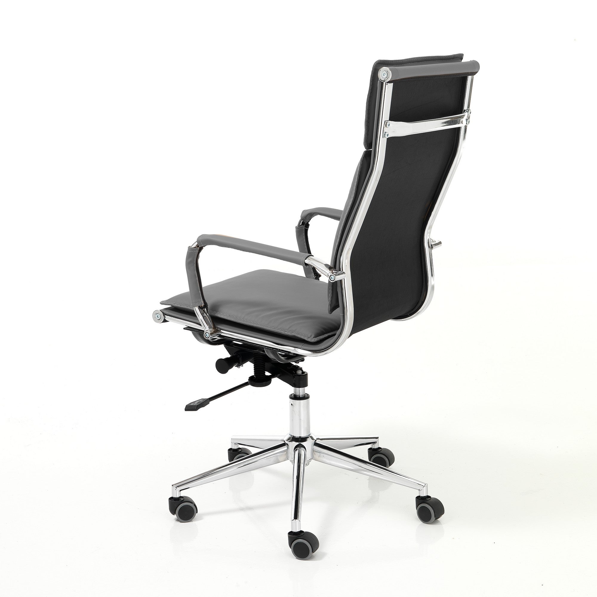 Poltrona da ufficio in pelle sintetica grigia cm H.110/120xL.57xP.66