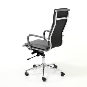 Poltrona da ufficio in pelle sintetica grigia cm H.110/120xL.57xP.66