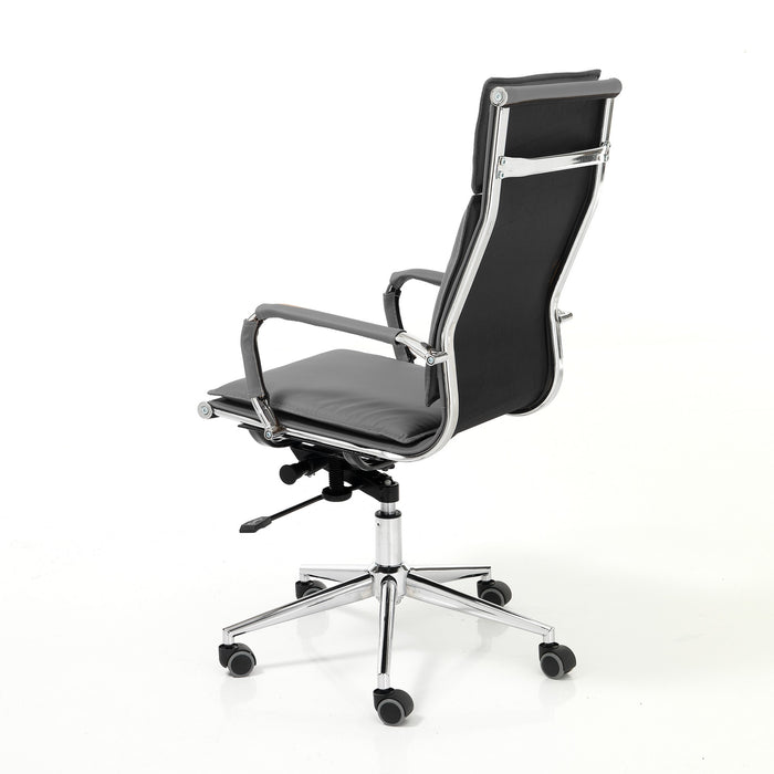 Poltrona da ufficio in pelle sintetica grigia cm H.110/120xL.57xP.66