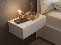 Comodino sospeso bianco cm. H.15 x L.45 x P.26