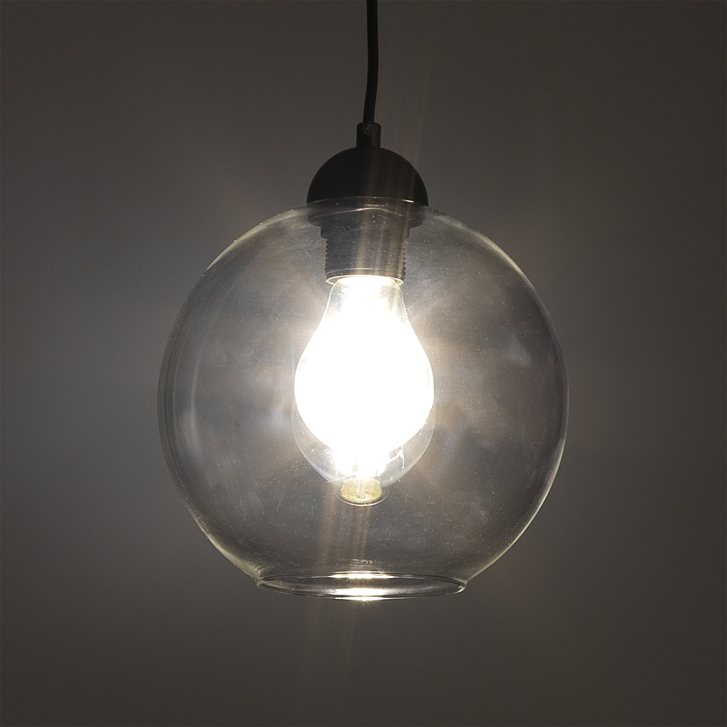 Lampadario in vetro trasparente cm. Ø20