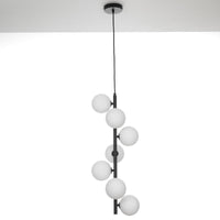 Lampadario in acciaio verniciato nero cm. L.30 P.30 H.75