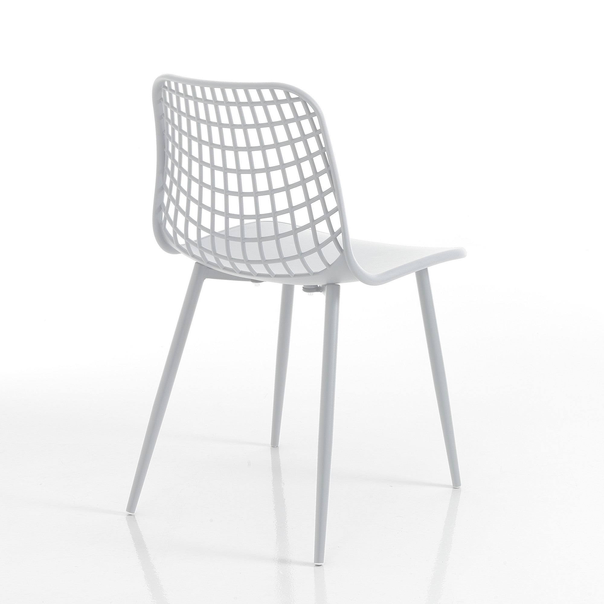 Set 4 sedie da esterno in polipropilene bianche cm. H.80 x L.46 x P.55