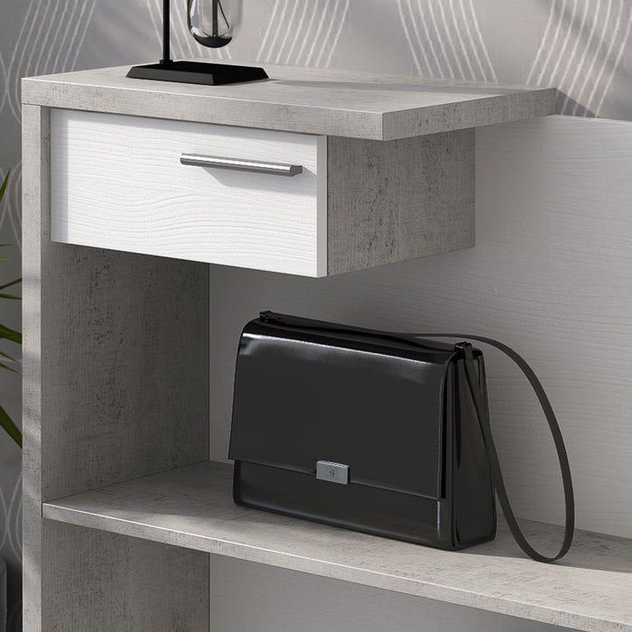 Ingresso effetto legno finitura cemento cm. H.90 x L.83 x P.29