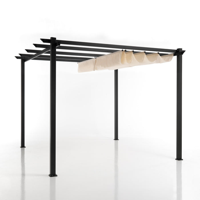 Gazebo in alluminio grigio telo in poliestere cm. 300 x 300 x H.225