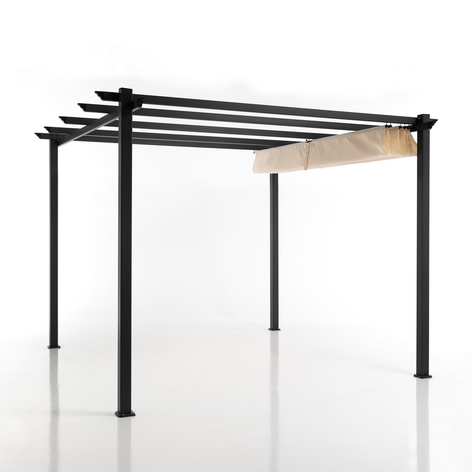 Gazebo in alluminio grigio telo in poliestere cm. 300 x 300 x H.225