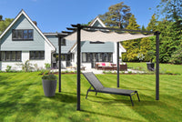 Gazebo in alluminio grigio telo in poliestere cm. 300 x 300 x H.225