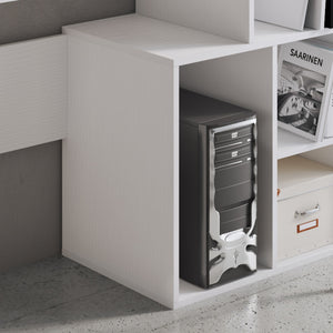 Scrivania effetto legno finitura larice bianco cm. H.135xL.158xP.39,5