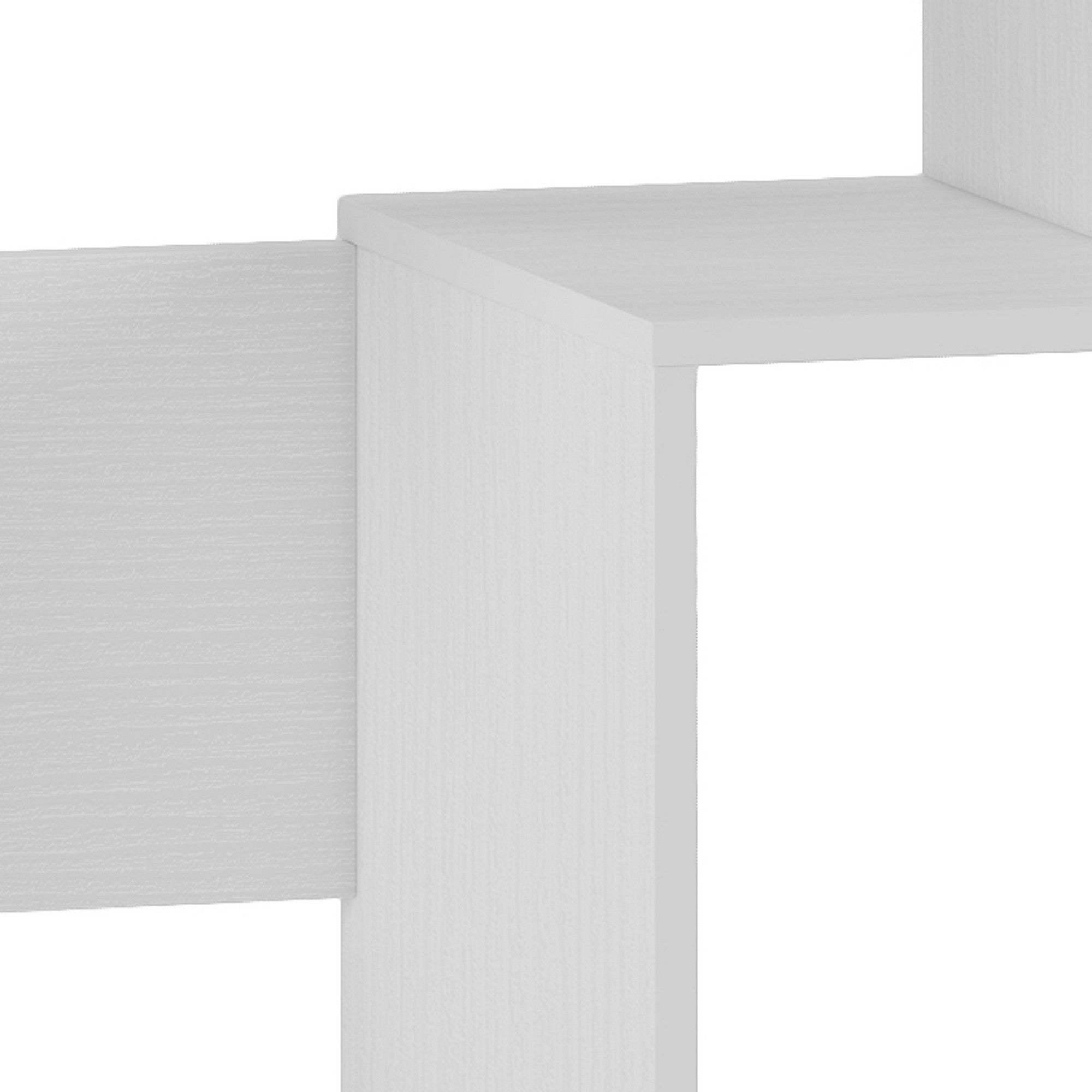 Scrivania effetto legno finitura larice bianco cm. H.135xL.158xP.39,5