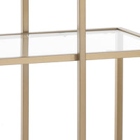 Consolle in acciaio finitura oro ripiani in vetro cm. H.84xL.118xP.38