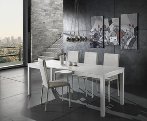 Set 2 sedie in pelle sintetica bianche cm. H.99 x L.44 x P.55