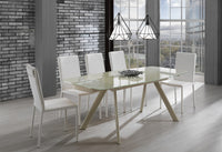 Set 2 sedie in pelle sintetica bianche cm. H.99 x L.44 x P.55