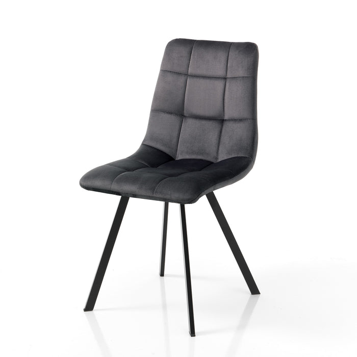 Set 4 sedie in tessuto effetto velluto nere cm. H.87 L.44 P.56