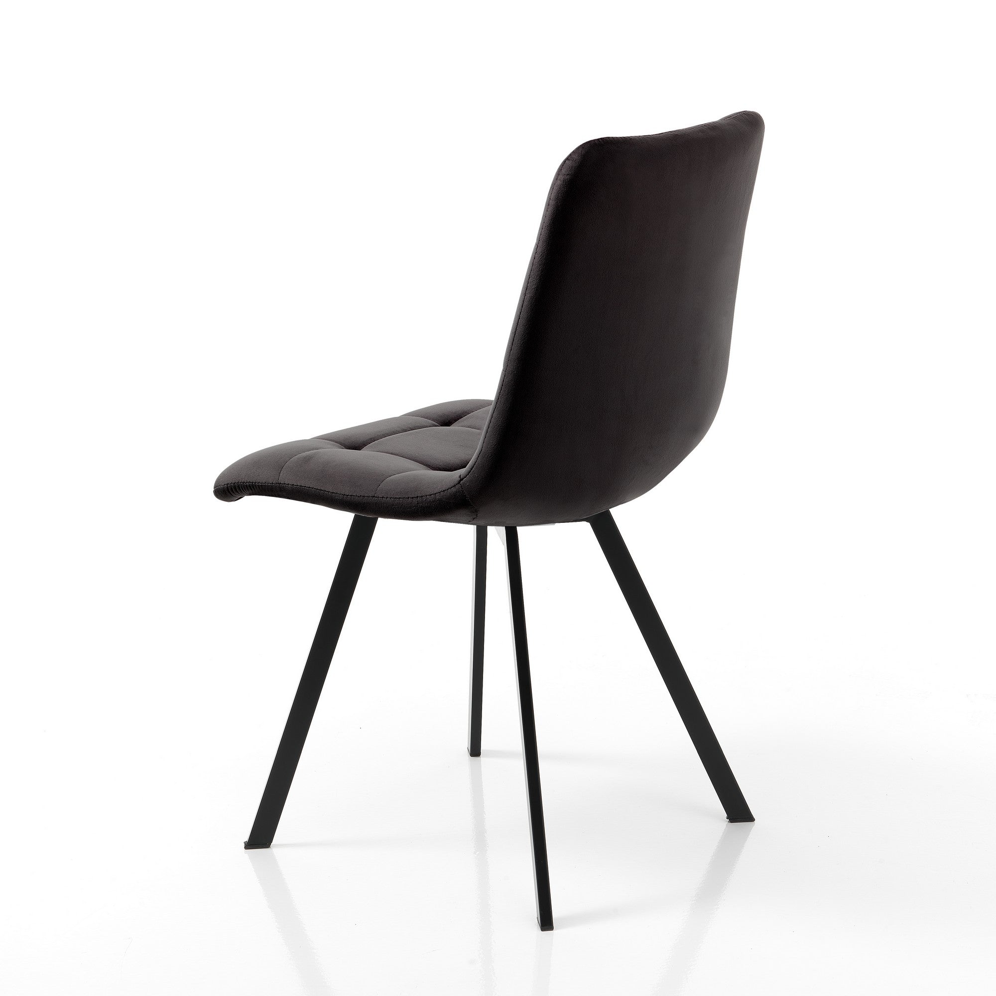 Set 4 sedie in tessuto effetto velluto nere cm. H.87 L.44 P.56