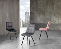 Set 4 sedie in tessuto effetto velluto nere cm. H.87 L.44 P.56