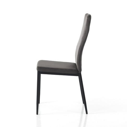 Sedia RODI DARK GREY in velluto grigio con gambe oro