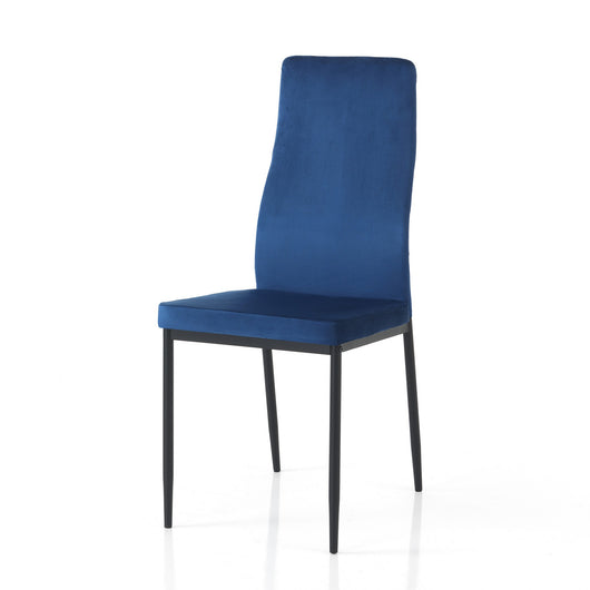 Sedia RODI BLUE in velluto blu con gambe in metallo oro