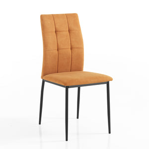 Sedia DELHI ORANGE in tessuto arancio e gambe in legno chiaro