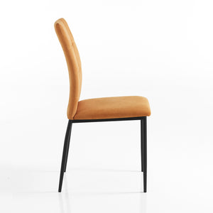 Sedia DELHI ORANGE in tessuto arancio e gambe in legno chiaro