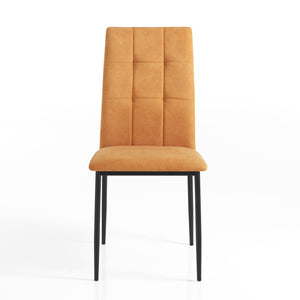 Sedia DELHI ORANGE in tessuto arancio e gambe in legno chiaro