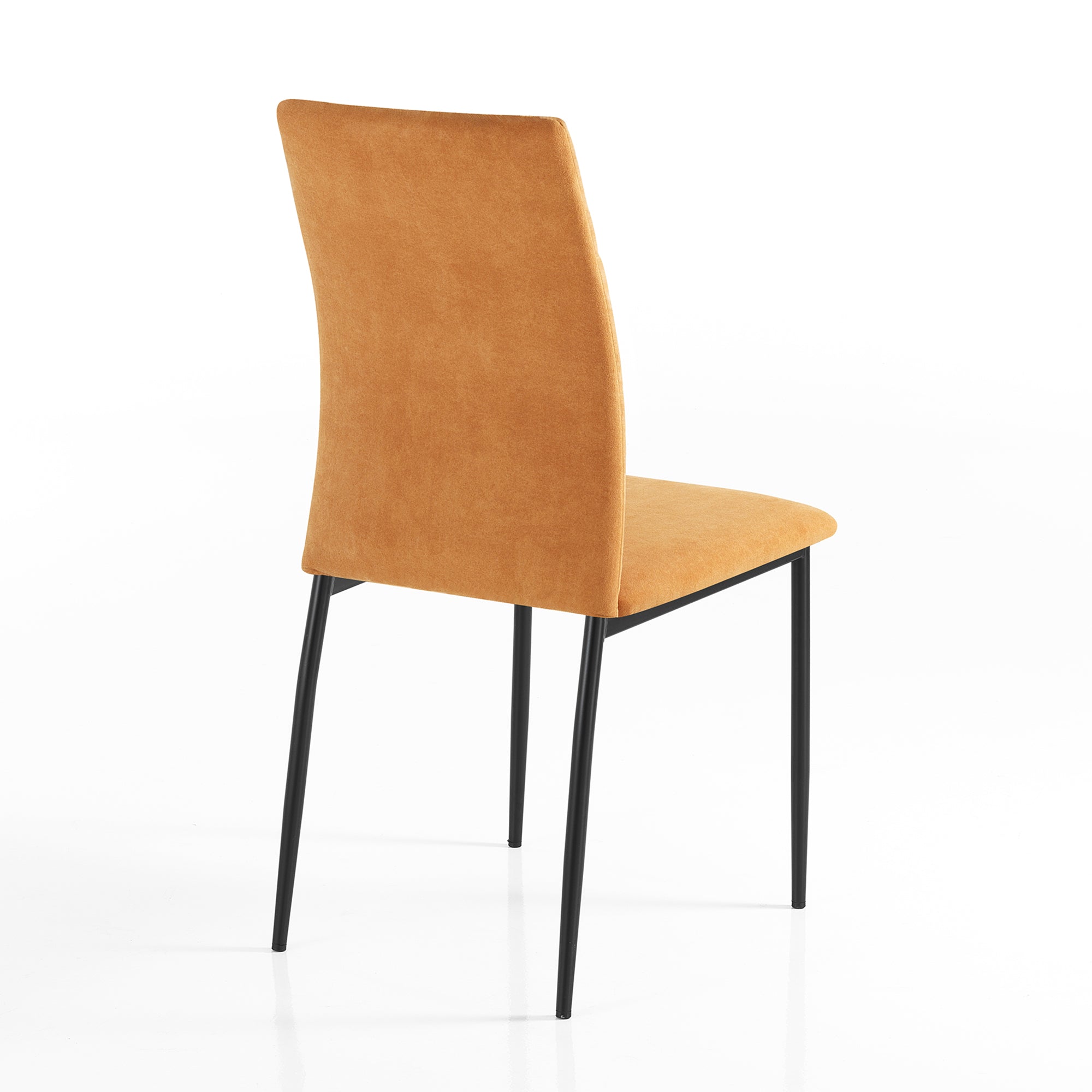 Sedia DELHI ORANGE in tessuto arancio e gambe in legno chiaro